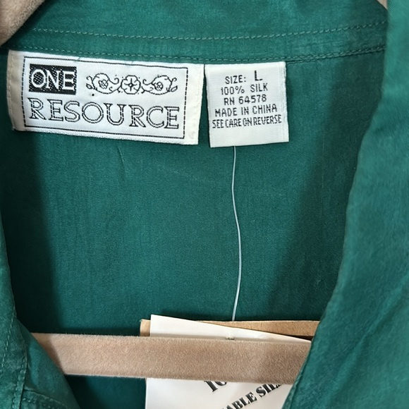 Vintage 100% Silk Green Sleeveless Top - Picture 5 of 5